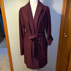 Lysse New York Women's Burgundy wine Collared open Cardigan jacket Size S
